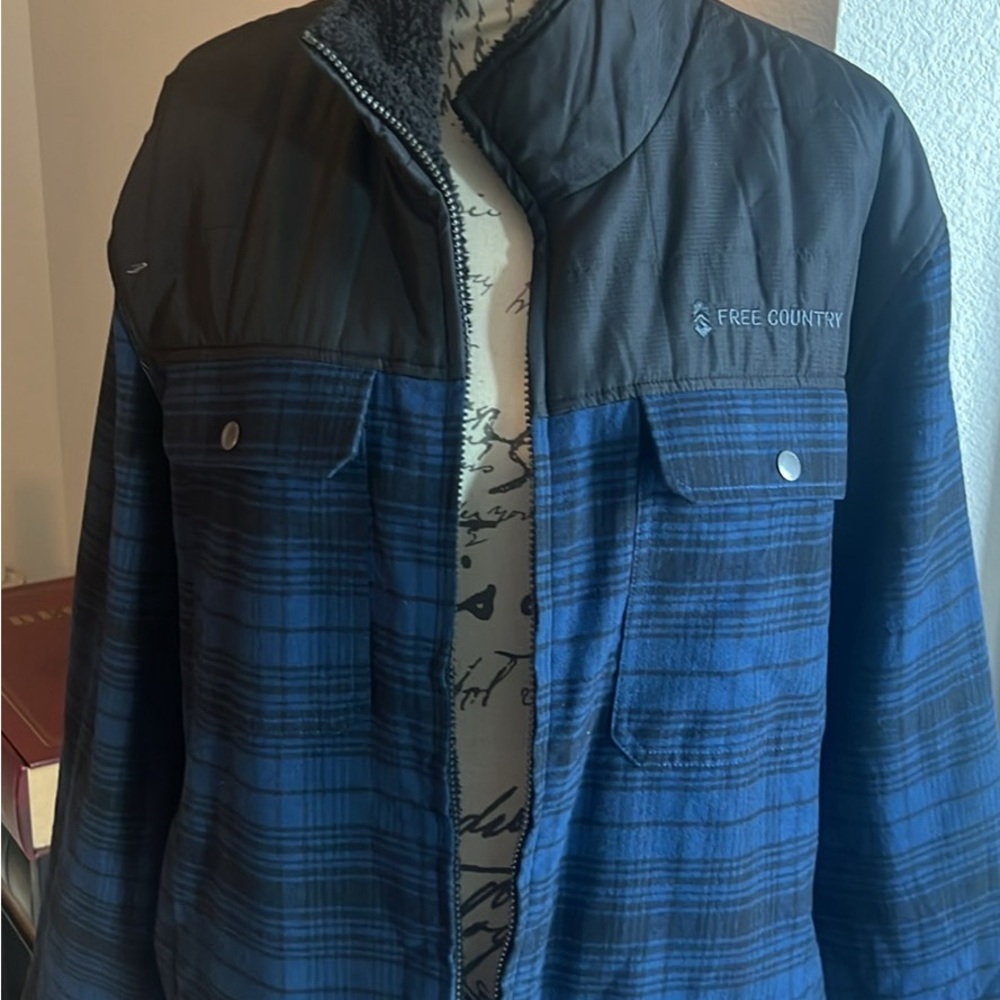 Free Country Men's Blue Plaid Jacket